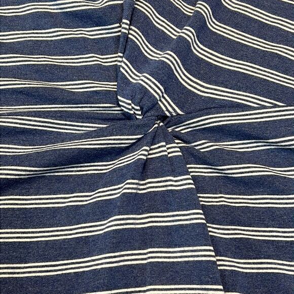 T by Talbots Dropped Knotted Waist Striped Athleisure T-Shirt Shift Dress - Picture 2 of 6